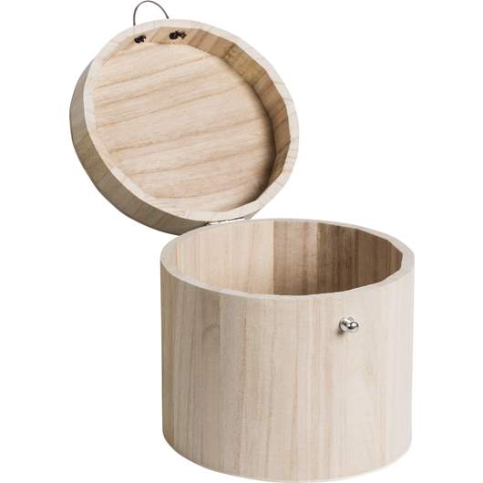 Wooden box H15cm ø 15cm with lid